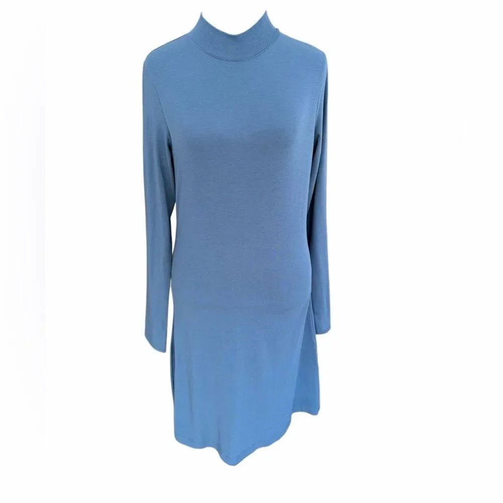 NWT Tommy JohnโSecond Skin Clothing Bering Sea blue long sleeved dress size S.